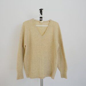 Sz 42 (M/L)-‎ VTG St. Michael Shetland Wool Elbow Patch V-Neck Knit Sweater